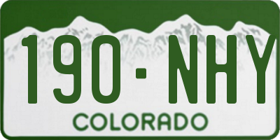 CO license plate 190NHY
