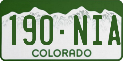 CO license plate 190NIA