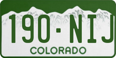 CO license plate 190NIJ