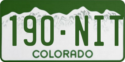 CO license plate 190NIT