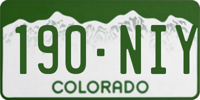 CO license plate 190NIY