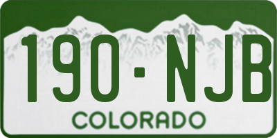 CO license plate 190NJB
