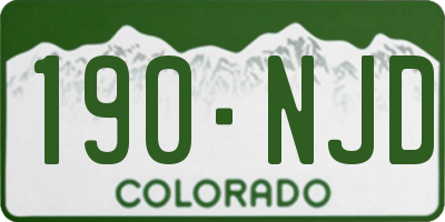 CO license plate 190NJD
