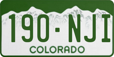 CO license plate 190NJI