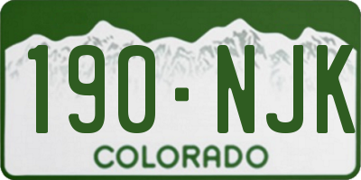 CO license plate 190NJK