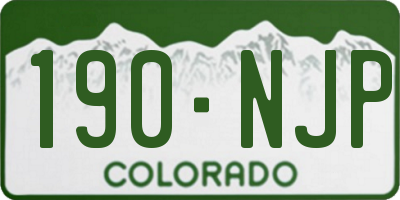 CO license plate 190NJP