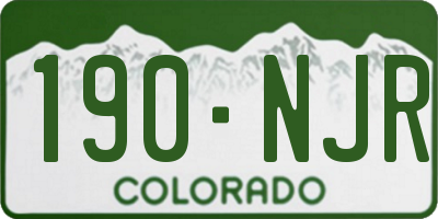 CO license plate 190NJR