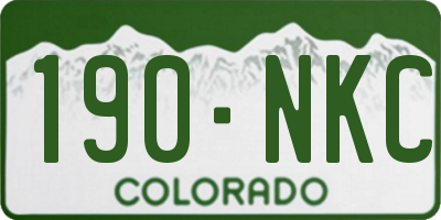 CO license plate 190NKC