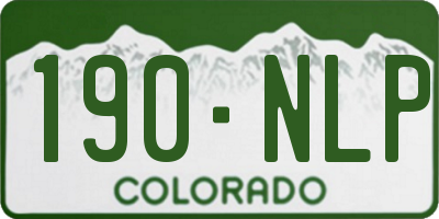 CO license plate 190NLP