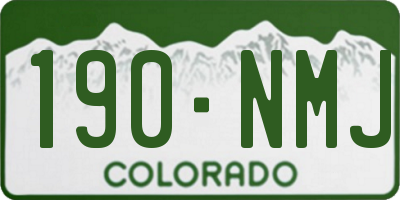 CO license plate 190NMJ