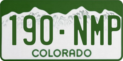 CO license plate 190NMP