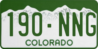 CO license plate 190NNG