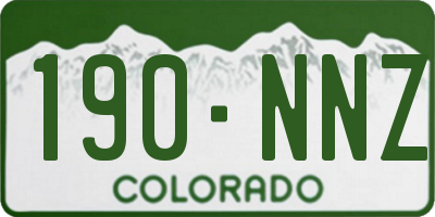 CO license plate 190NNZ