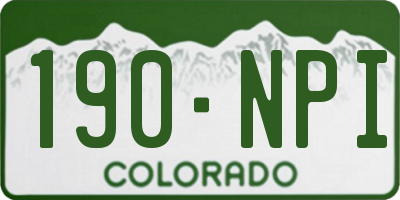 CO license plate 190NPI