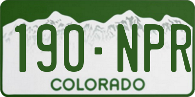 CO license plate 190NPR