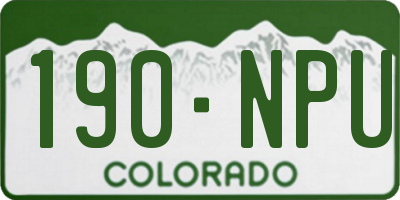 CO license plate 190NPU