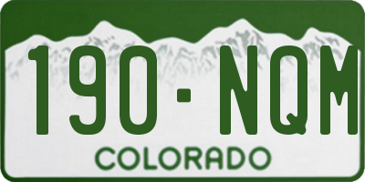 CO license plate 190NQM