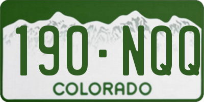 CO license plate 190NQQ