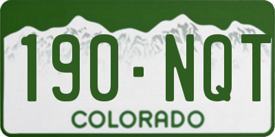 CO license plate 190NQT