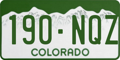 CO license plate 190NQZ