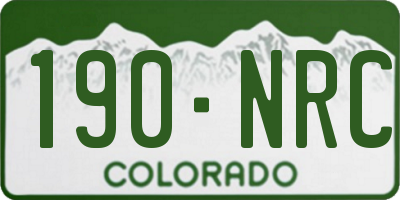 CO license plate 190NRC