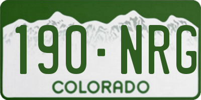 CO license plate 190NRG