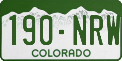 CO license plate 190NRW