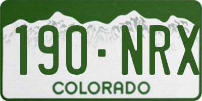 CO license plate 190NRX