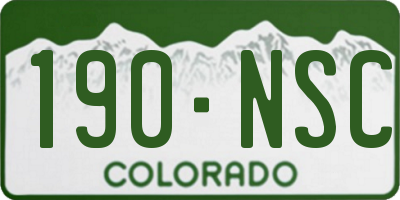 CO license plate 190NSC