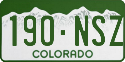 CO license plate 190NSZ