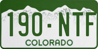 CO license plate 190NTF