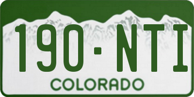 CO license plate 190NTI