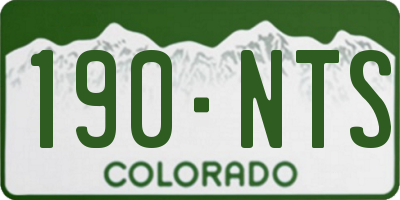 CO license plate 190NTS