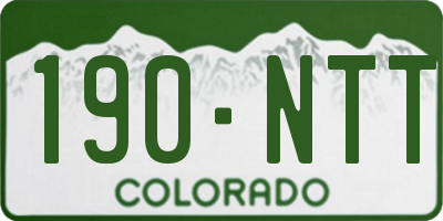 CO license plate 190NTT