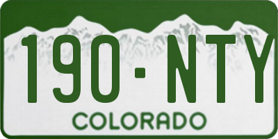 CO license plate 190NTY