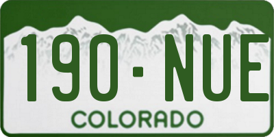 CO license plate 190NUE