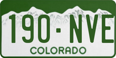 CO license plate 190NVE