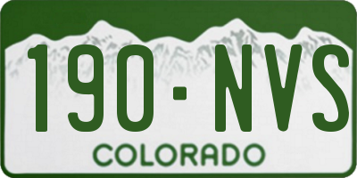 CO license plate 190NVS