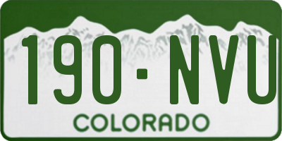 CO license plate 190NVU