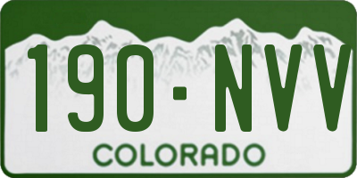 CO license plate 190NVV
