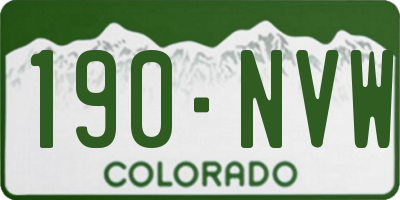 CO license plate 190NVW