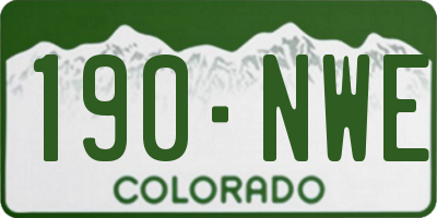 CO license plate 190NWE