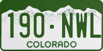CO license plate 190NWL