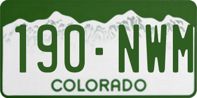 CO license plate 190NWM