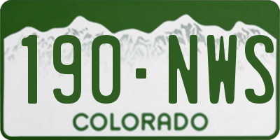 CO license plate 190NWS