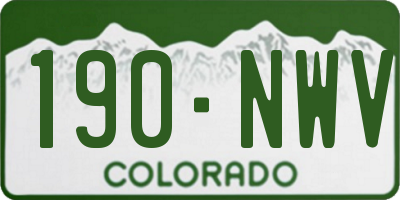 CO license plate 190NWV