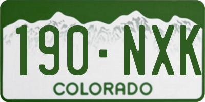 CO license plate 190NXK