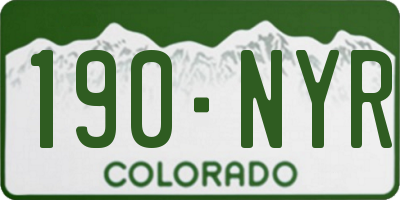 CO license plate 190NYR