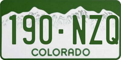 CO license plate 190NZQ