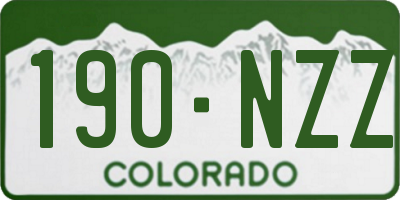 CO license plate 190NZZ